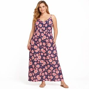 Old Navy Tie-Shoulder Tasseled Floral-Print All-Day Maxi Swing Dress